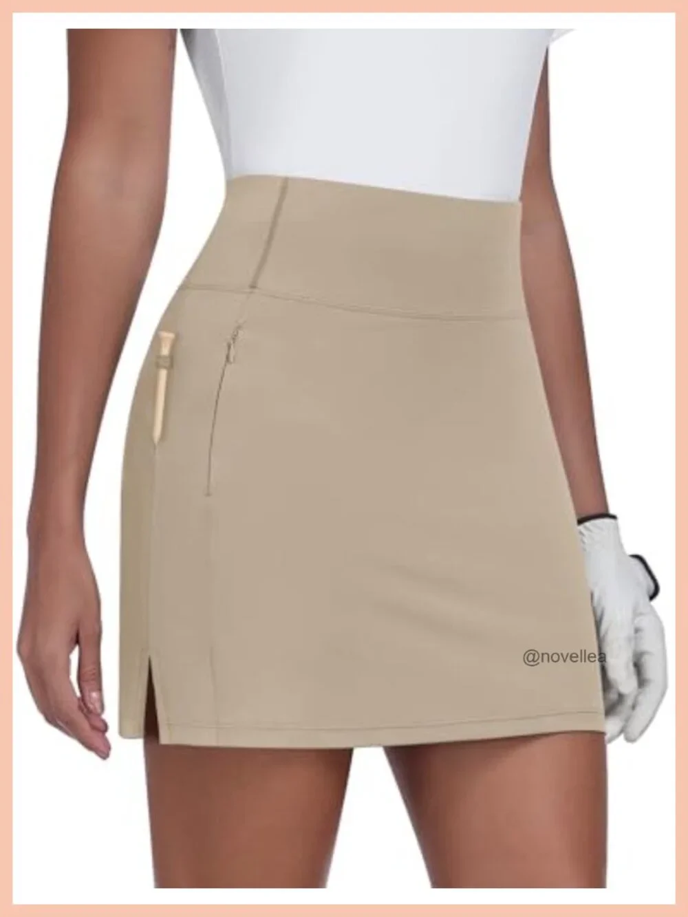 Women's Golf Skort with Zipper Pockets, High Rise Athletic Skirt